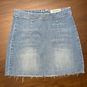 Reformation Evie Denim Mini Skirt Barbados Wash, Size 25